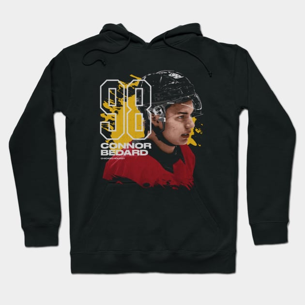 Connor Bedard Chicago Profile Hoodie by ClarityMacaws